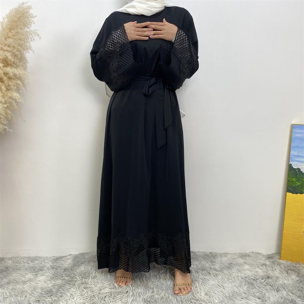 Robe longue en dentelle à la mode musulmane HASASERIES HS1084