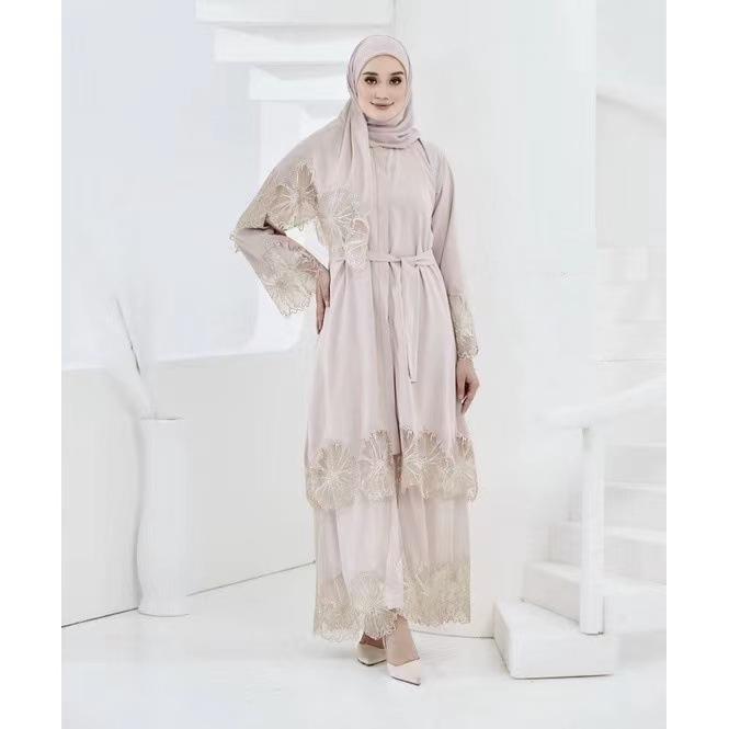 HASASERIES HS1025 1pcs Lace Embroidery Double-Layer Cardigan