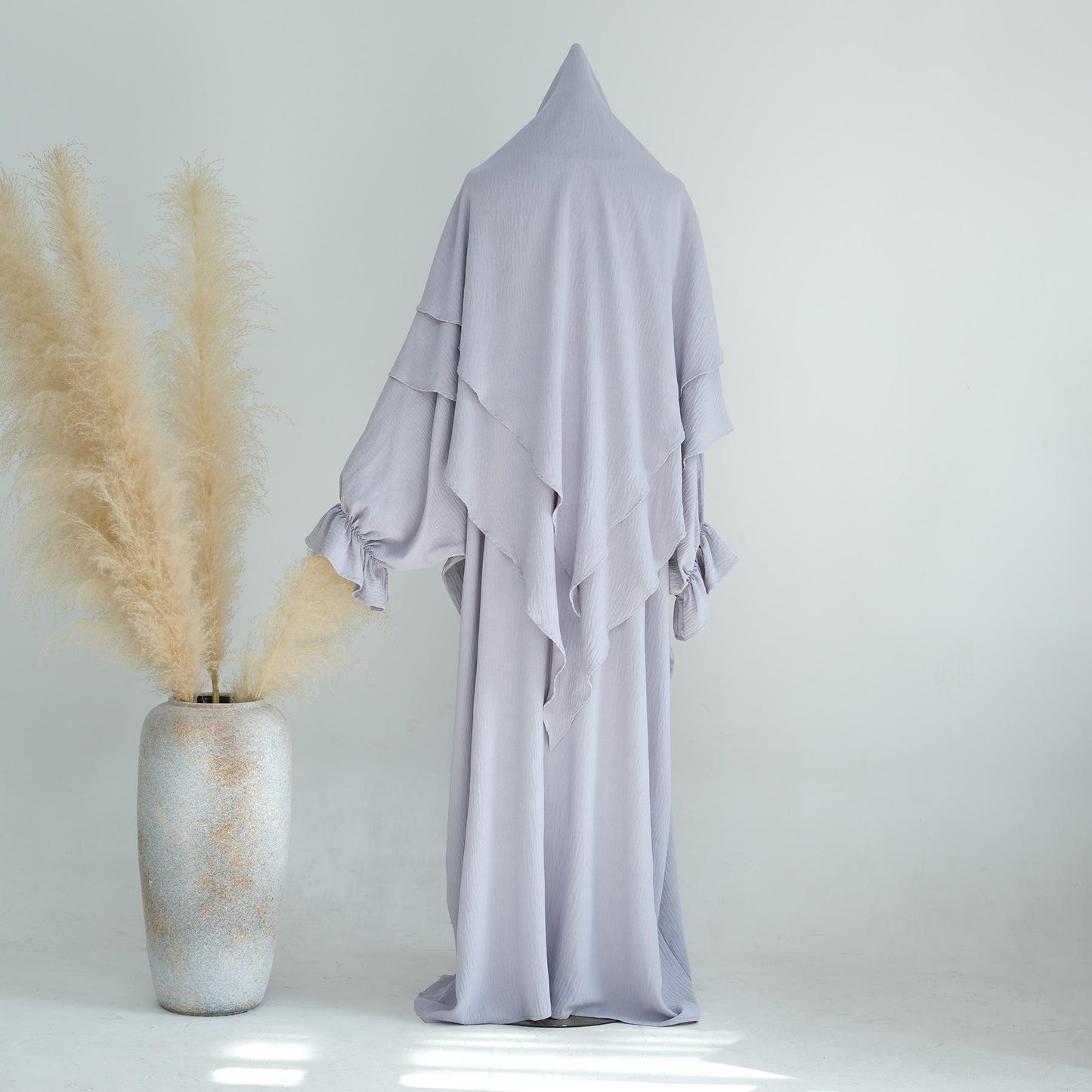 HASASERIES HS1044 2pcs Set Abaya with Two Layer Khimar
