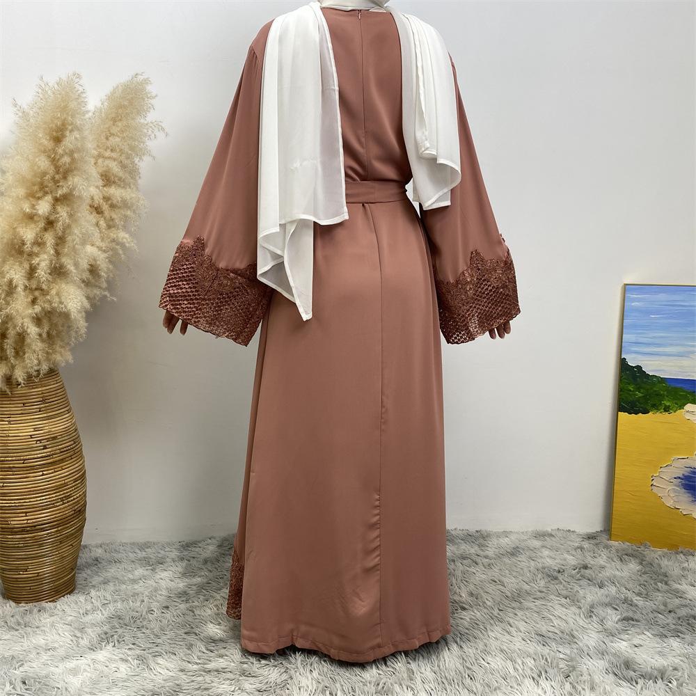 Robe longue en dentelle à la mode musulmane HASASERIES HS1084