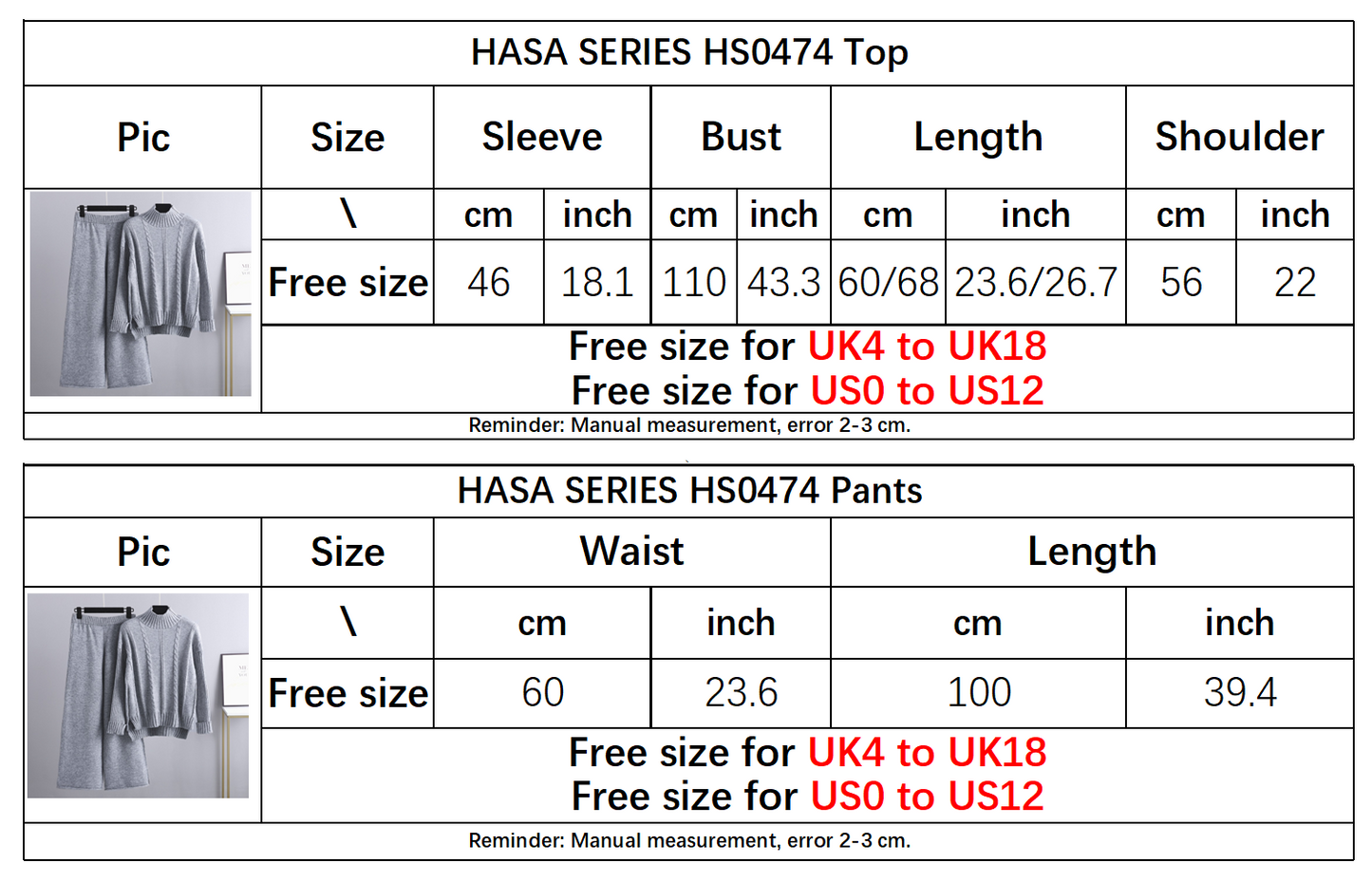 HS0474 autumn and wither knitted 2 PCS SET Mid neck sweater