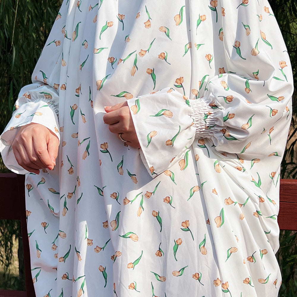 HS0405 2022 dubai turkey middle east print dress robe