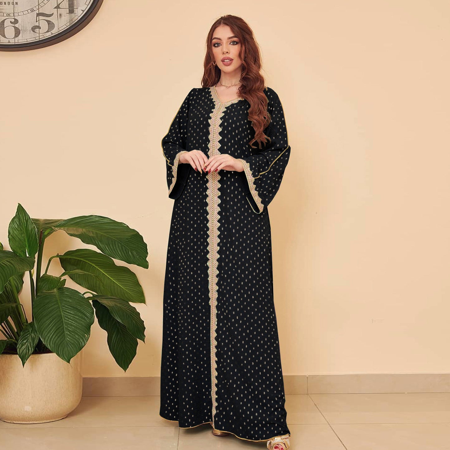 HS0360 S-2XL رداء إسلامي برونزي جديد للنساء