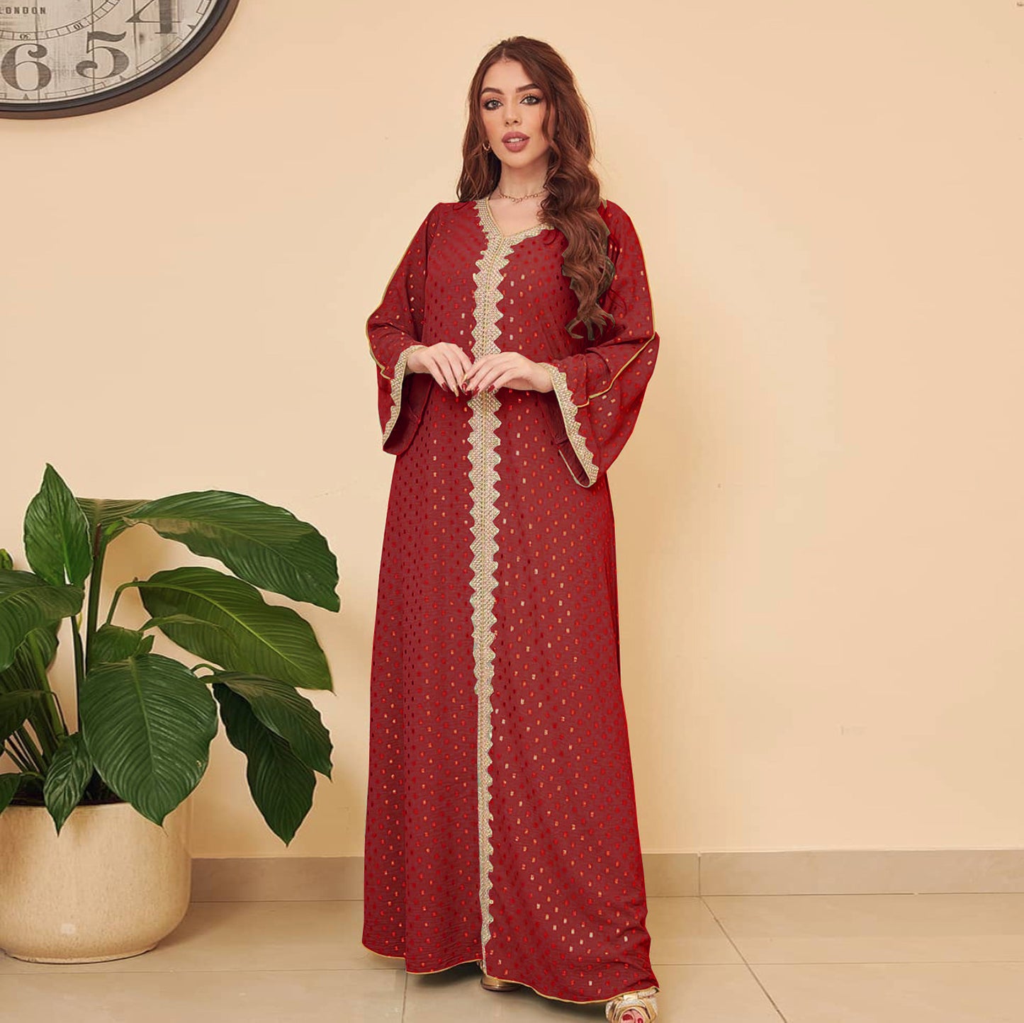 HS0360 S-2XL رداء إسلامي برونزي جديد للنساء