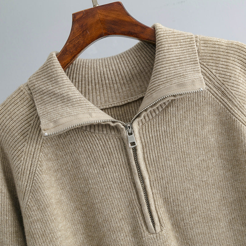 HS0338 knitted dress women 2022 spring and autumn senior sense of zipper pullover outside through the knee sweater long dress
