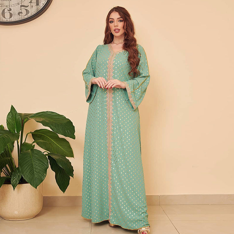HS0360 S-2XL رداء إسلامي برونزي جديد للنساء