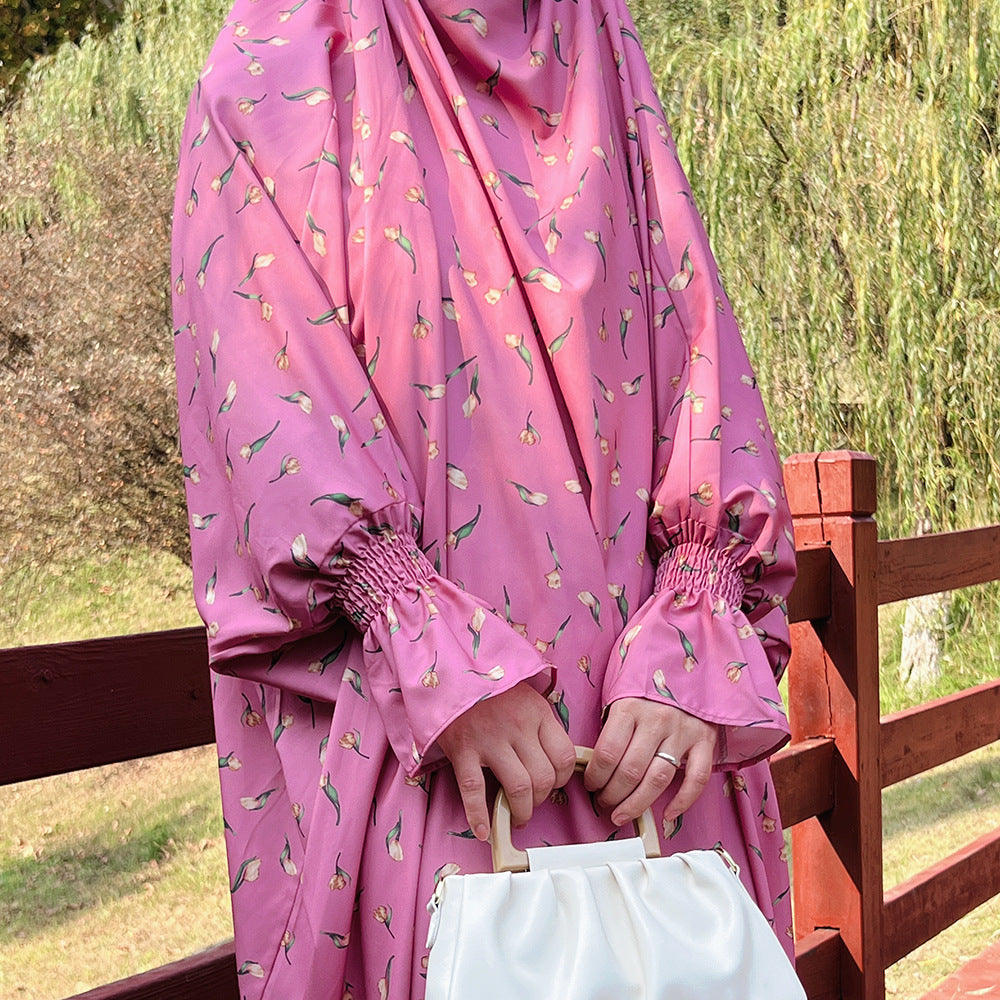 HS0405 2022 dubai turkey middle east print dress robe