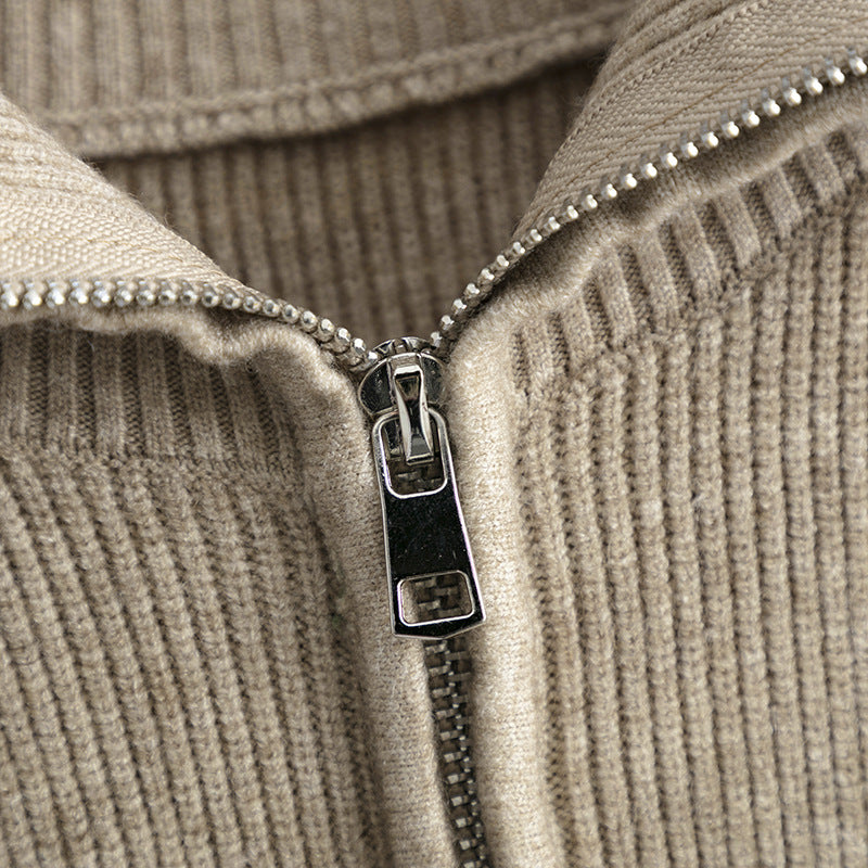 HS0338 knitted dress women 2022 spring and autumn senior sense of zipper pullover outside through the knee sweater long dress