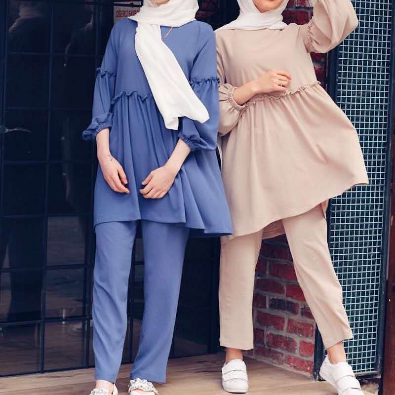 Haut et pantalon amples en deux pièces à panneaux solides