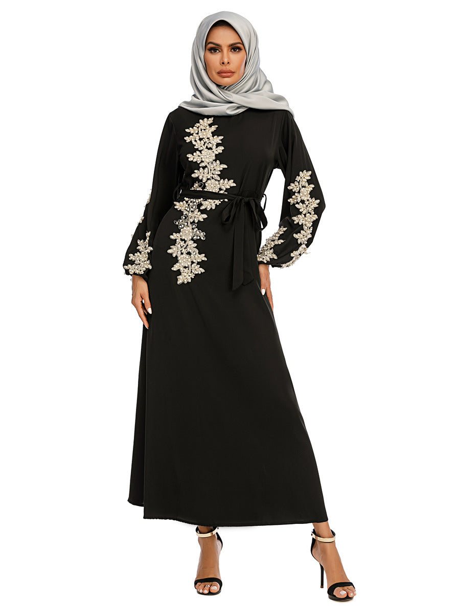 Nouvelle robe musulmane 2024 Robe longue maxi brodée élégante et sobre