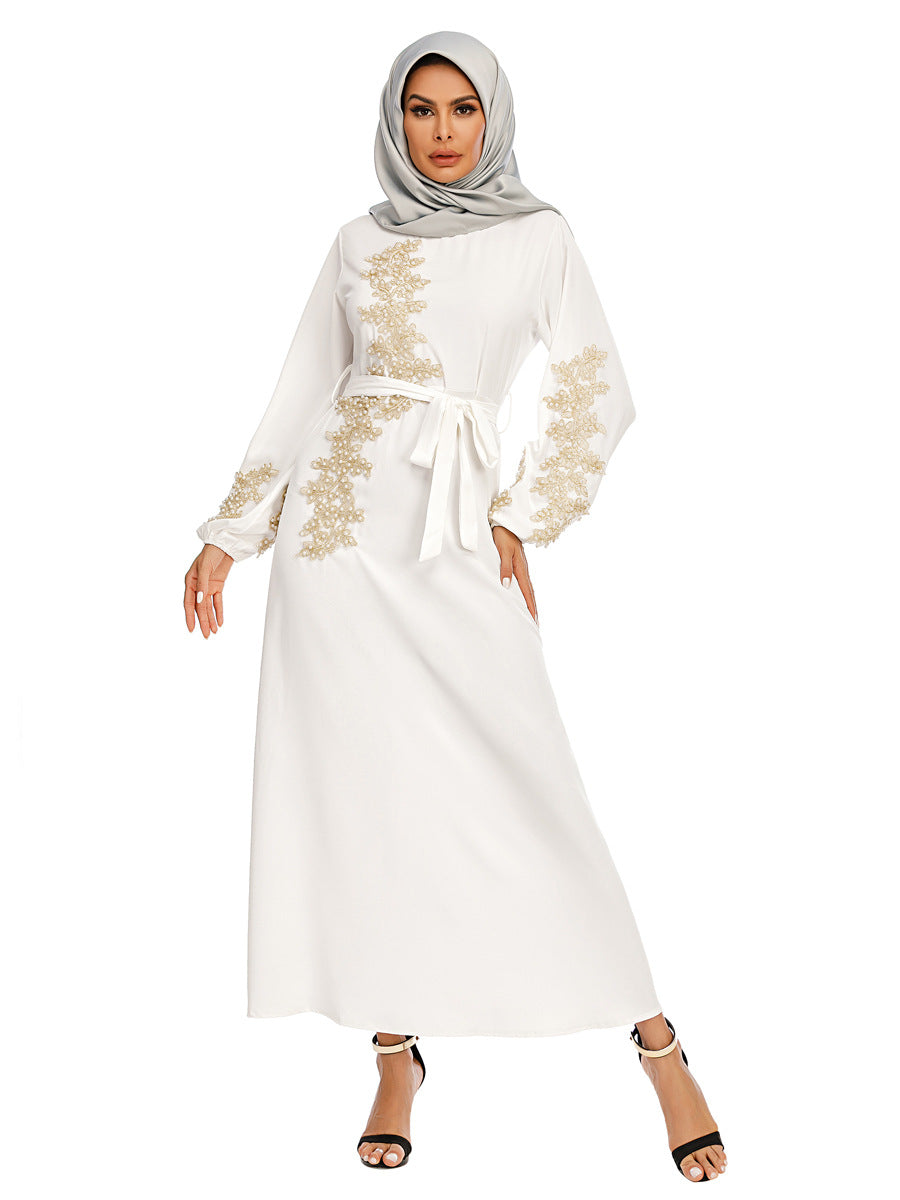 Nouvelle robe musulmane 2024 Robe longue maxi brodée élégante et sobre