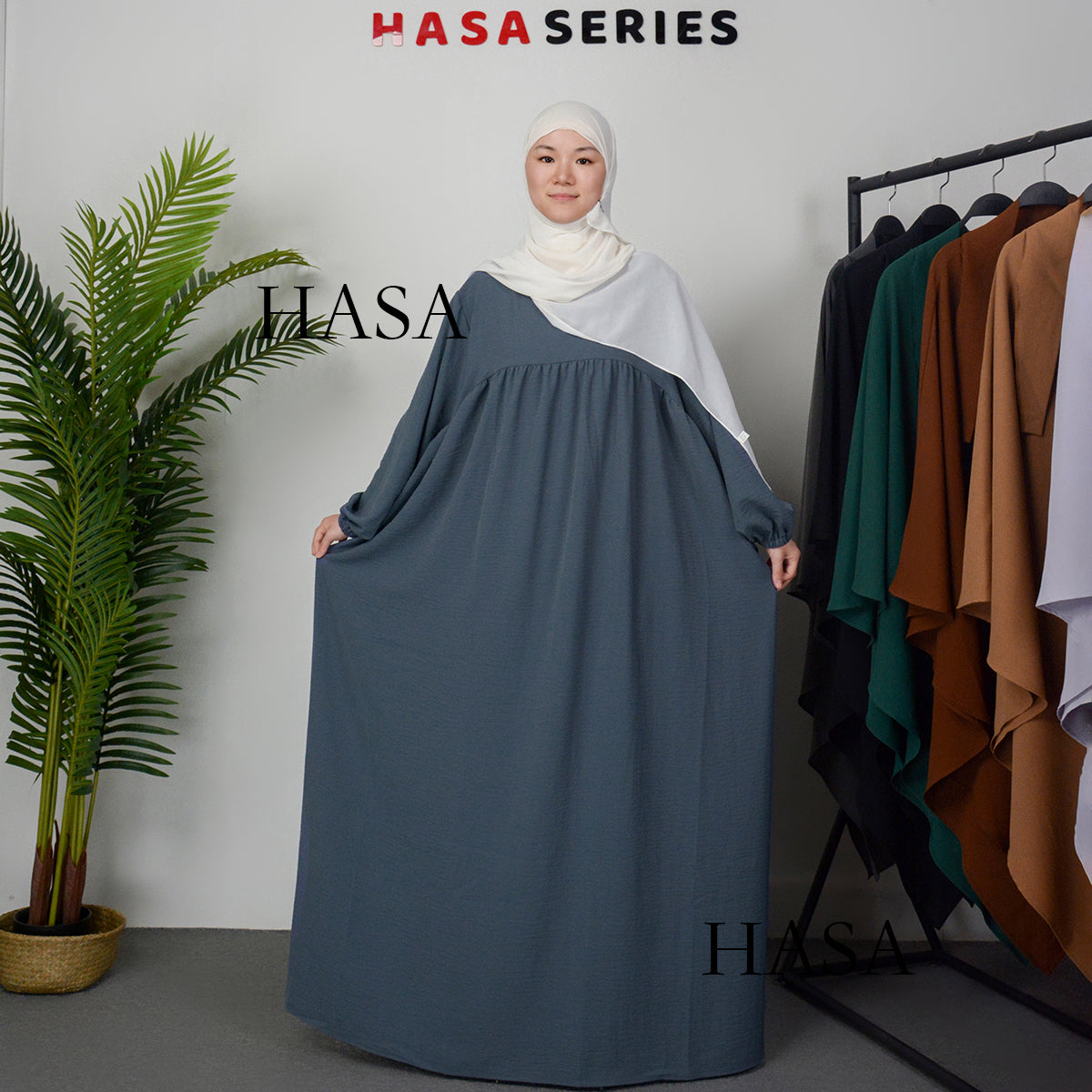 HS0429 Muslim OverSize Abaya with special Bubble sleeves for all body Shape