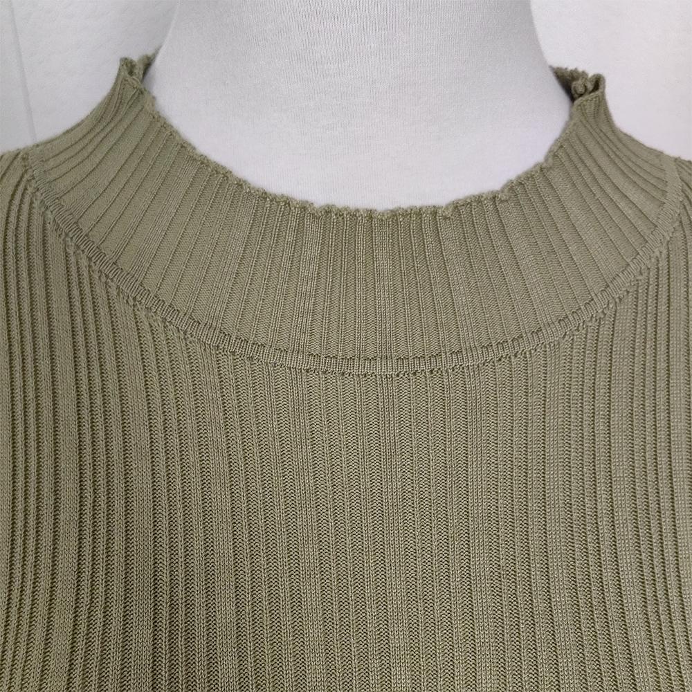 HS0111 solid color knitted pleated long dress elastic and soft muslim long dress