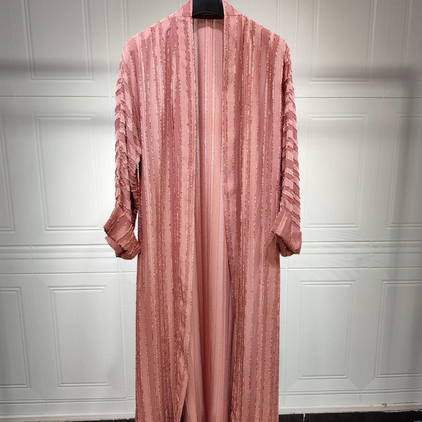 Solid color open abaya