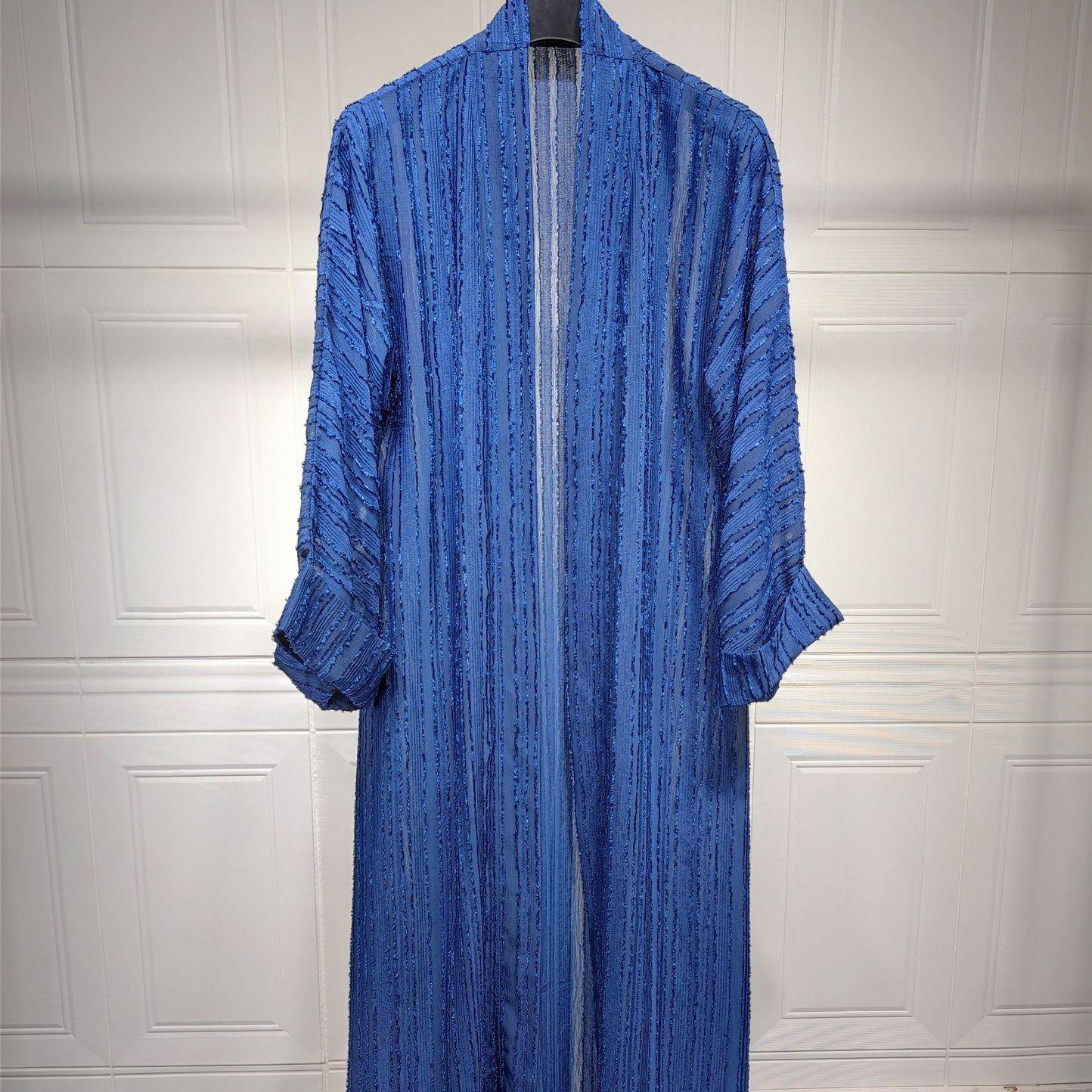 Solid color open abaya