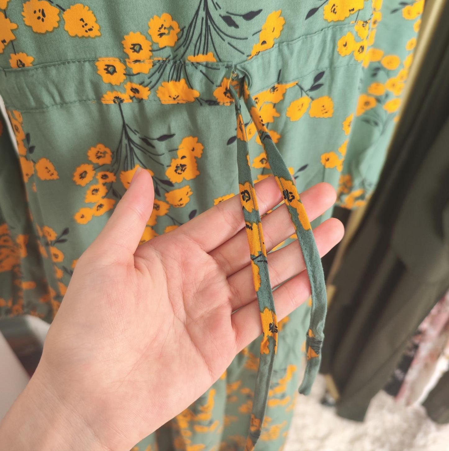 HS0819 Rayon long dress V-neck flower dress