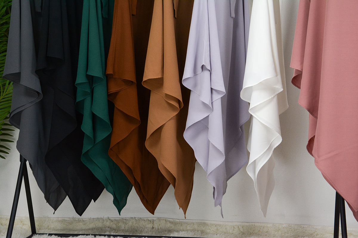 HSJ01 Muslim ICE SILK CREPE Khimar