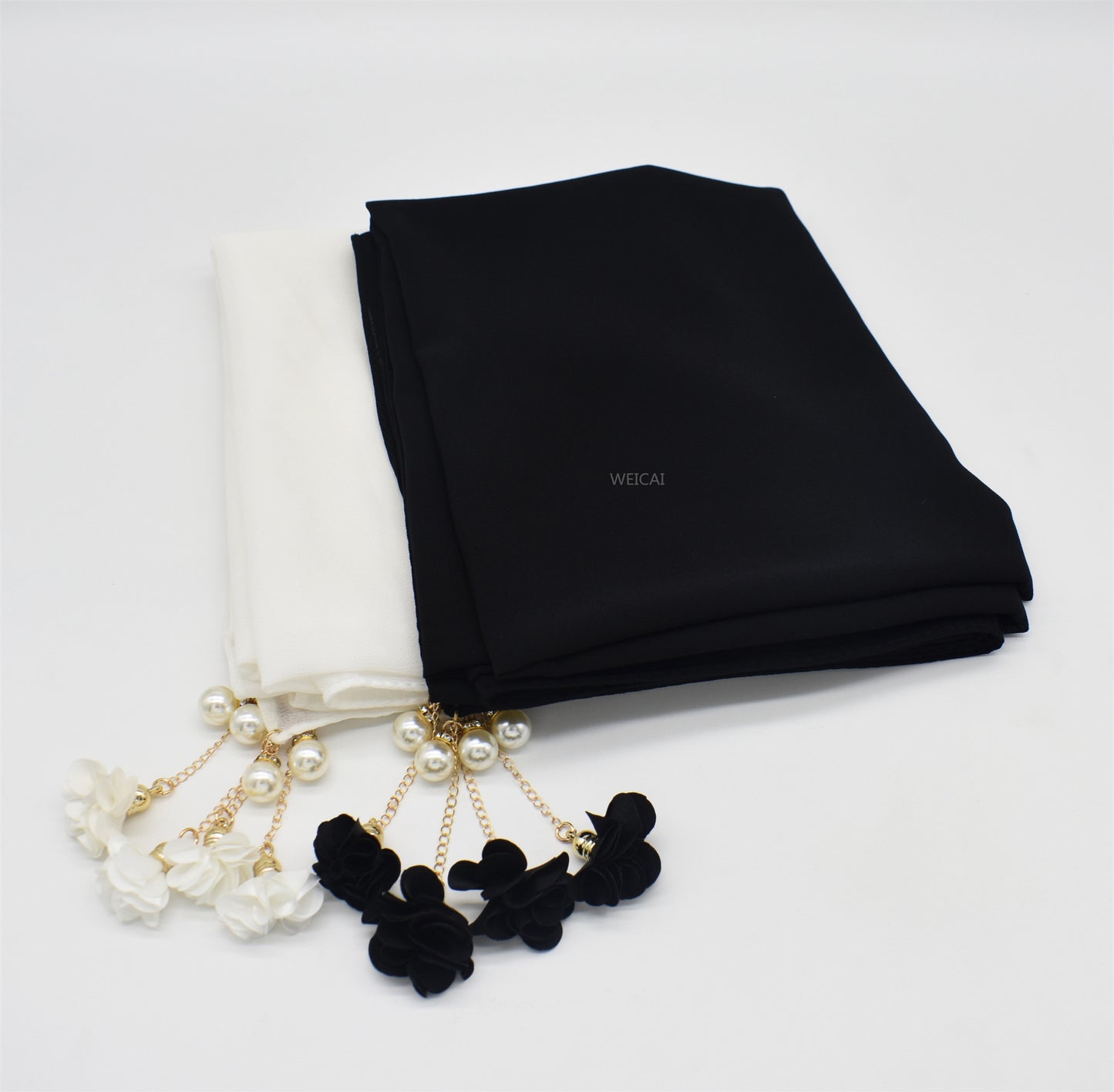 2022 New Style Pearl floral chiffon headband Hijab
