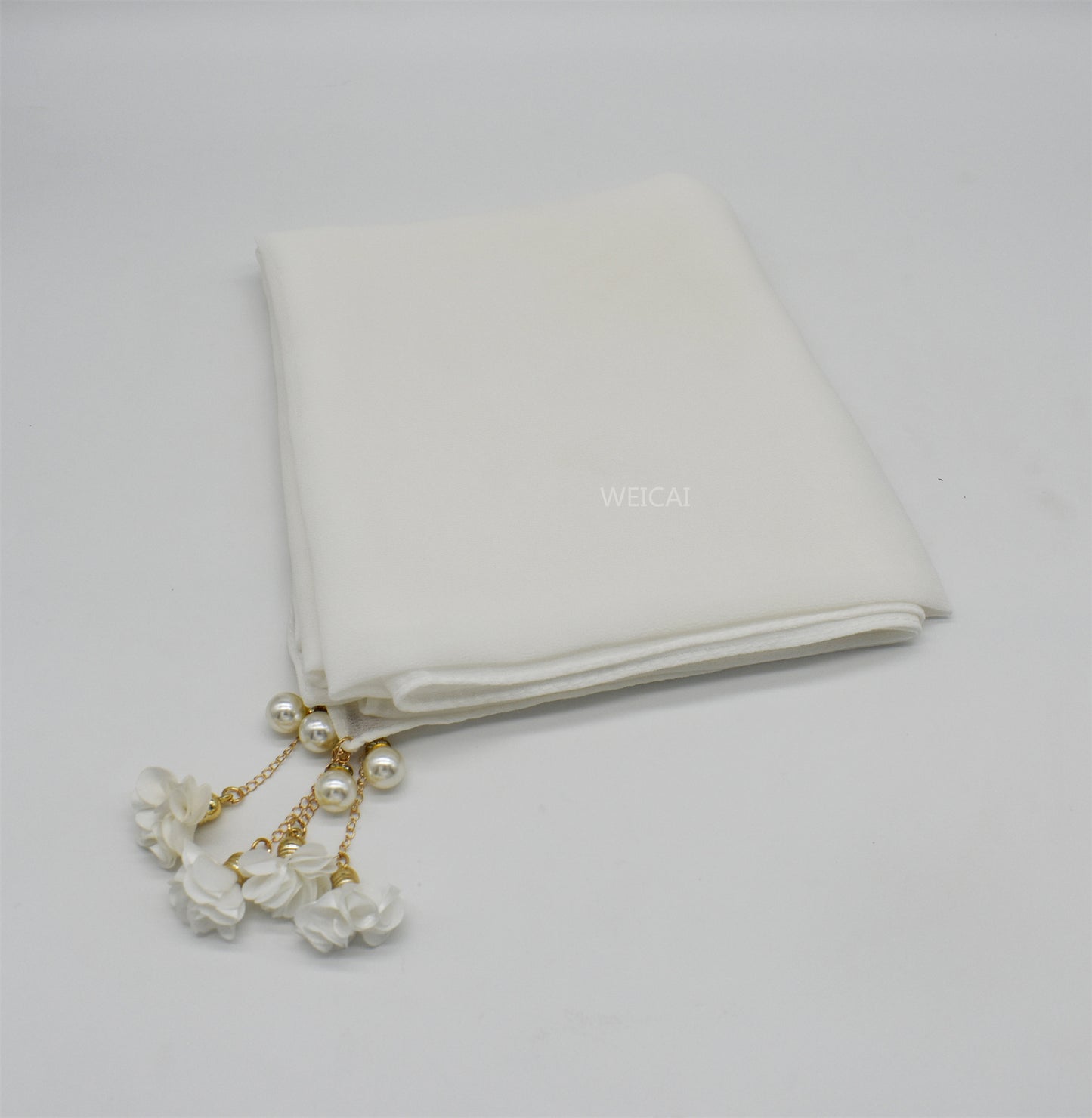 2022 New Style Pearl floral chiffon headband Hijab