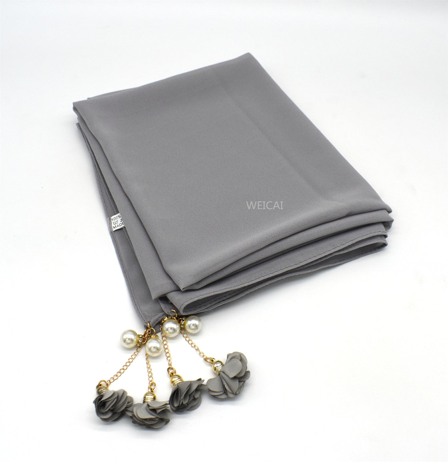 2022 New Style Pearl floral chiffon headband Hijab