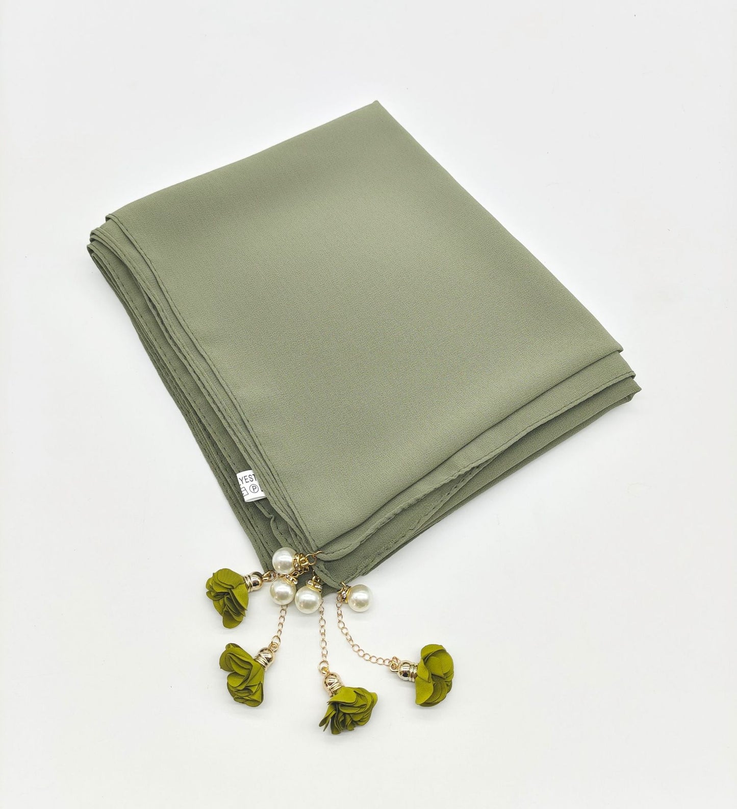 2022 New Style Pearl floral chiffon headband Hijab