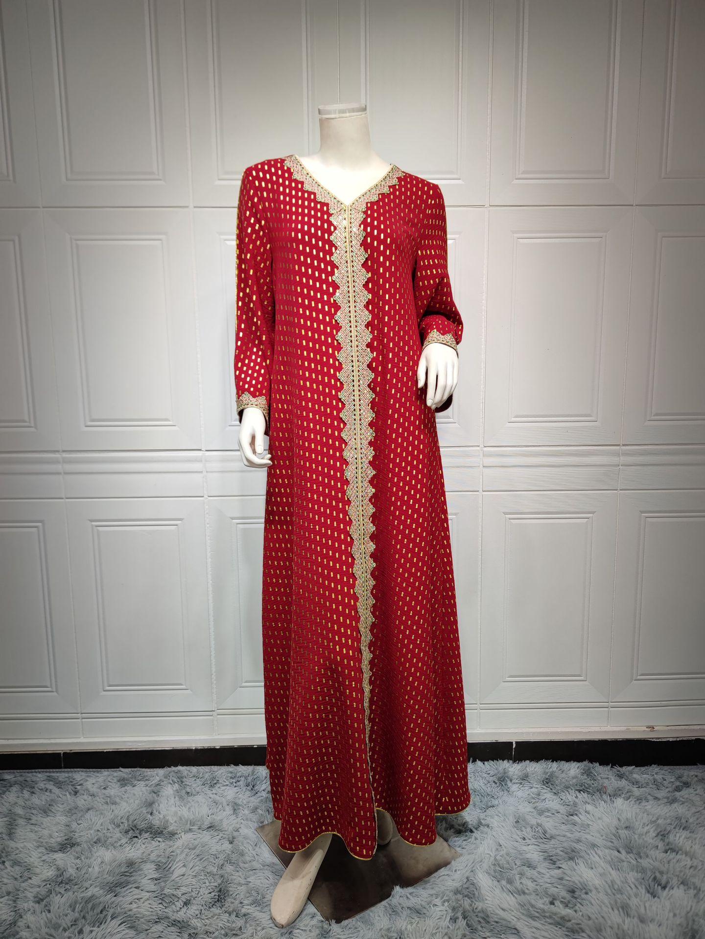 HS0360 S-2XL رداء إسلامي برونزي جديد للنساء
