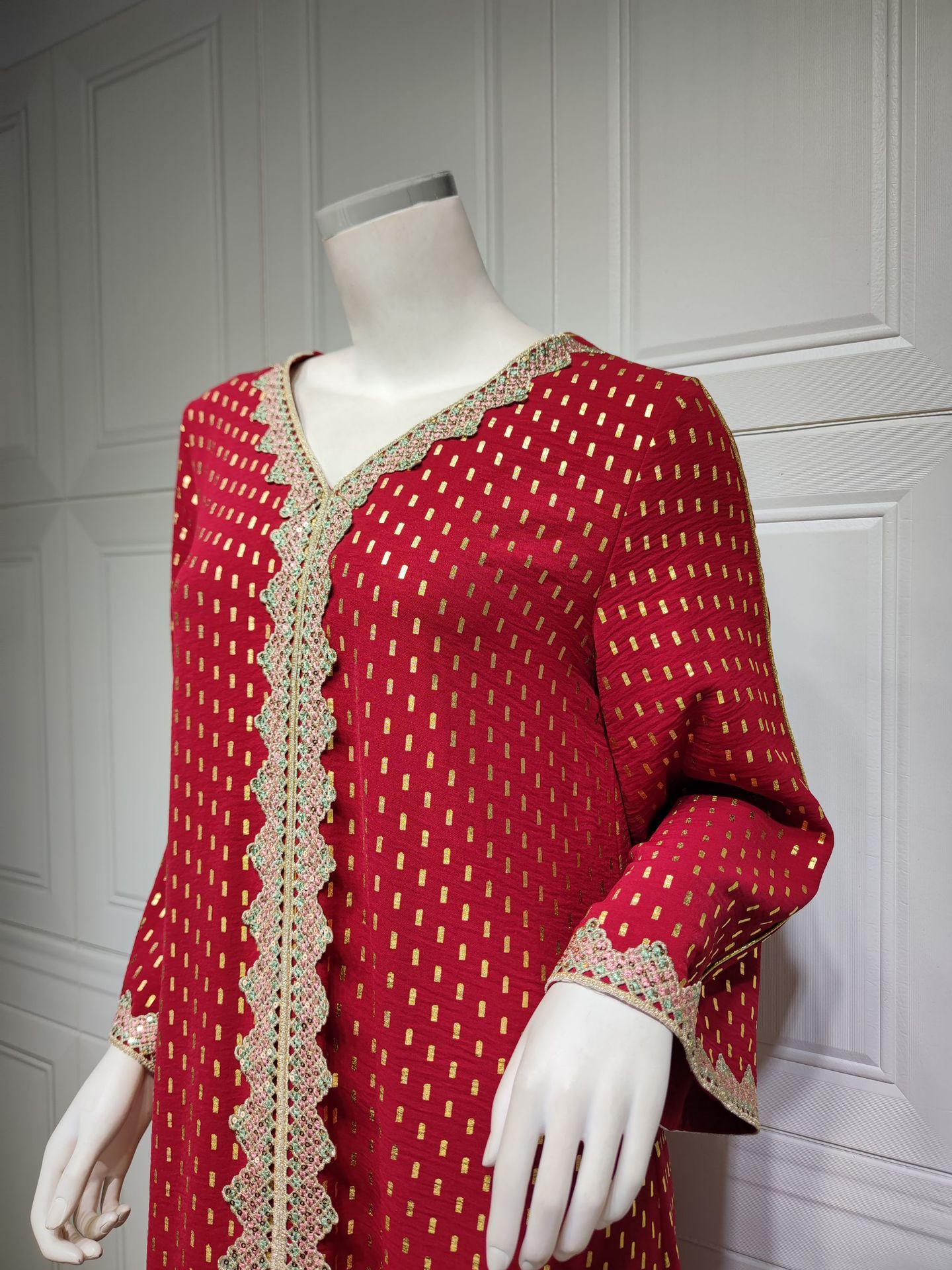 HS0360 S-2XL رداء إسلامي برونزي جديد للنساء