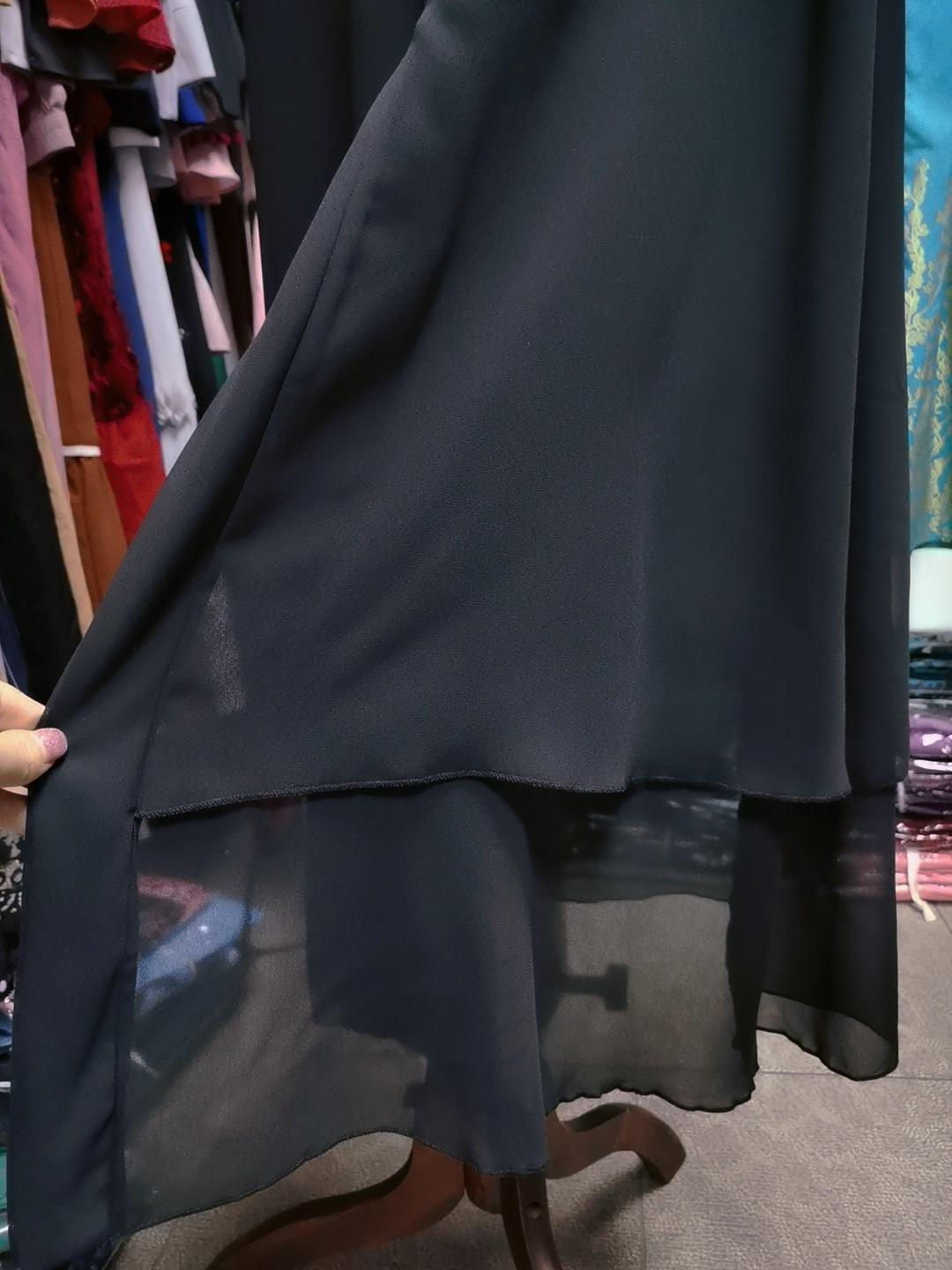 #HS10073 Cardigan en mousseline de soie douce et fluide pour femme grande taille avec hijab