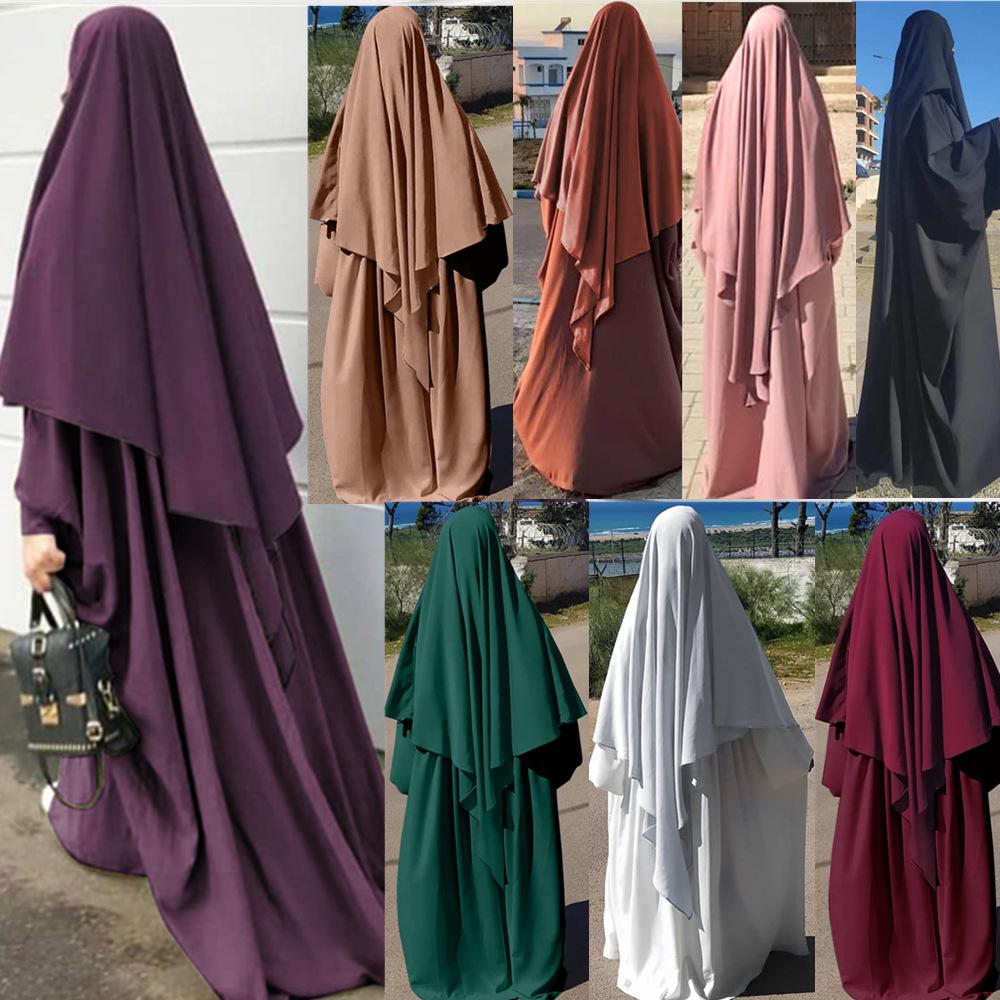 HS0195 رداء ذو حاشية كبيرة بلون سادة وأكمام خفاش