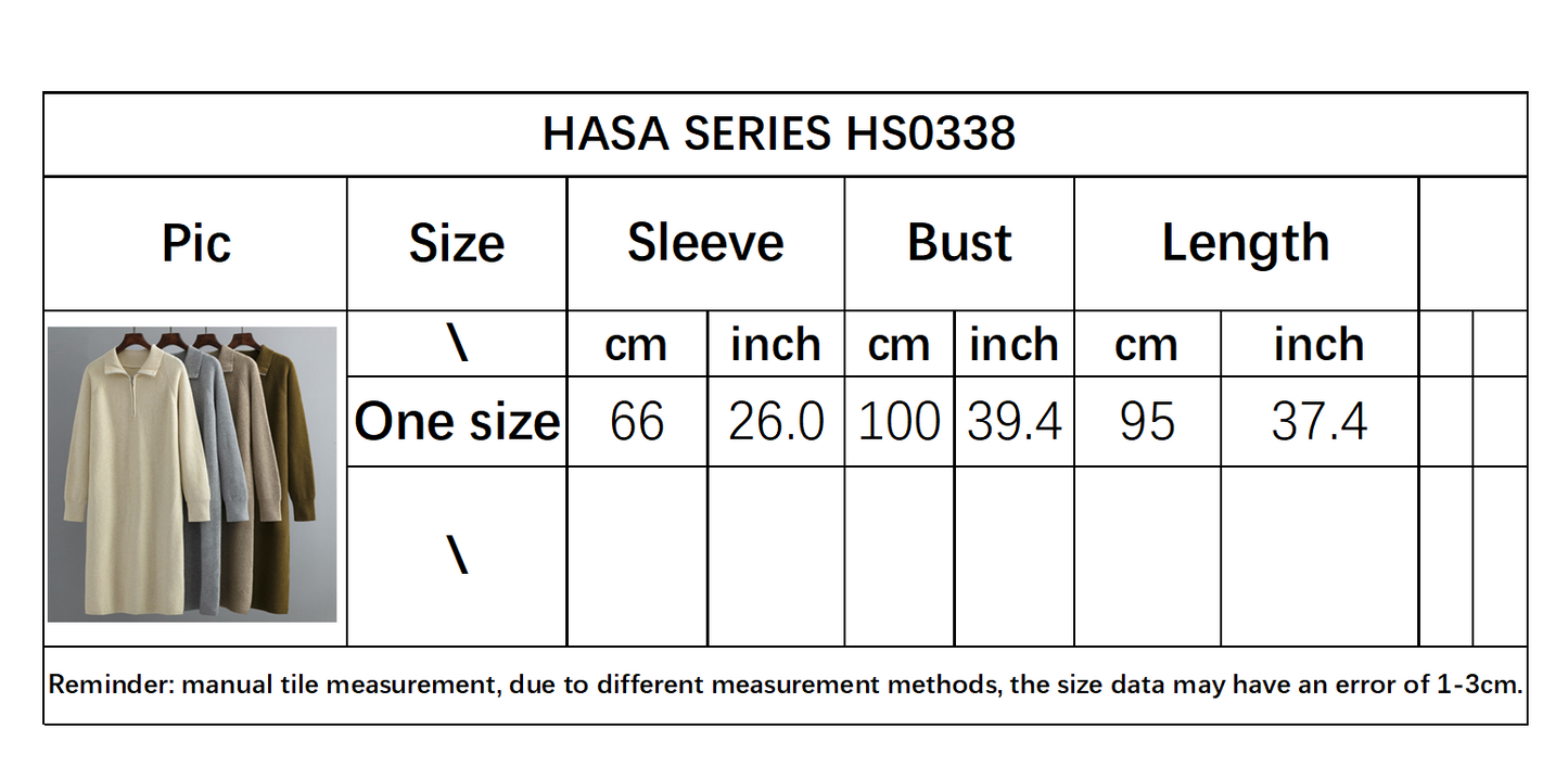 HS0338 knitted dress women 2022 spring and autumn senior sense of zipper pullover outside through the knee sweater long dress