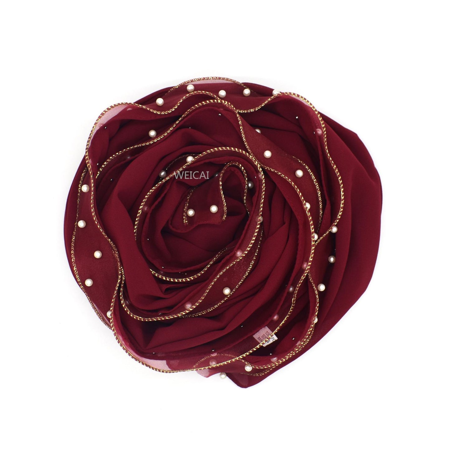 Pure colour pearl chiffon high shine fluttering sarong wrap head scarf scarf bubble scarf