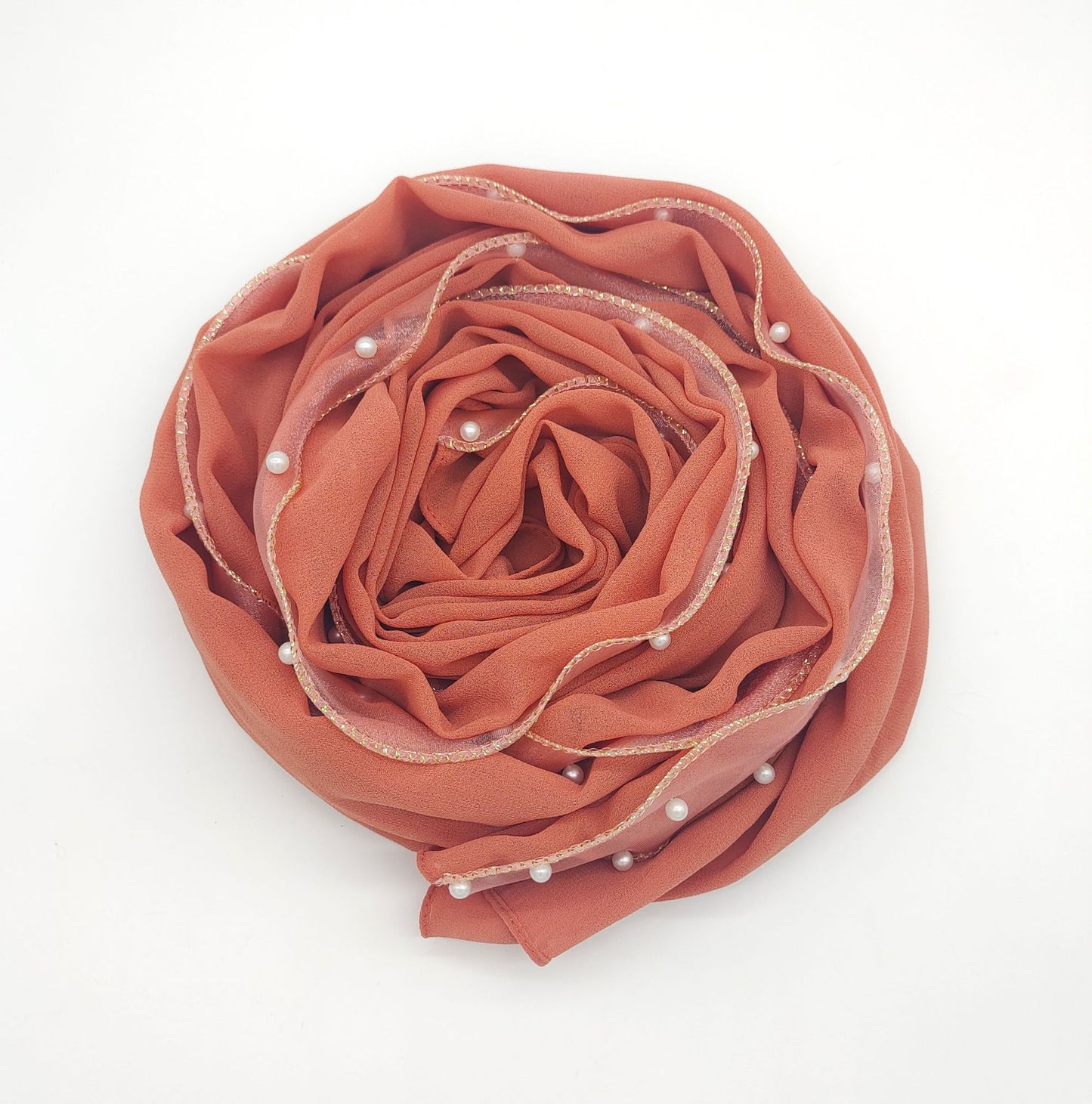 Pure colour pearl chiffon high shine fluttering sarong wrap head scarf scarf bubble scarf