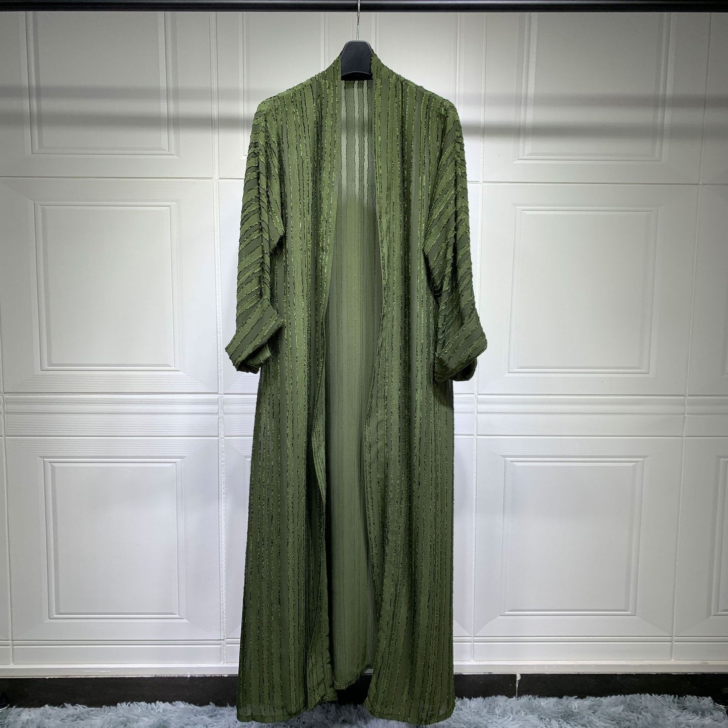 Solid color open abaya