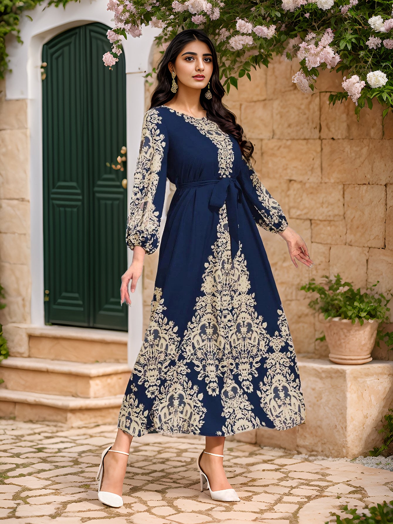 فستان مطبوع إسلامي HS0528