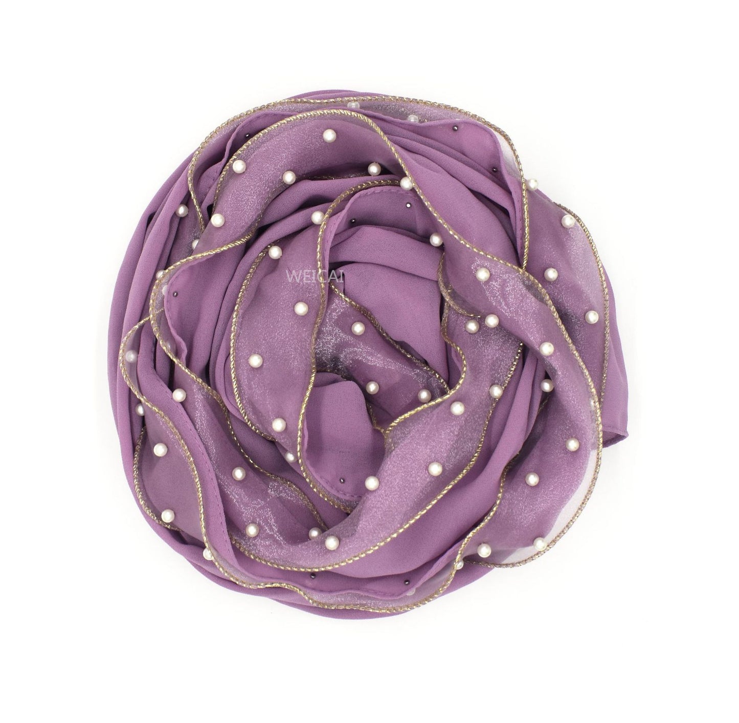 Pure colour pearl chiffon high shine fluttering sarong wrap head scarf scarf bubble scarf