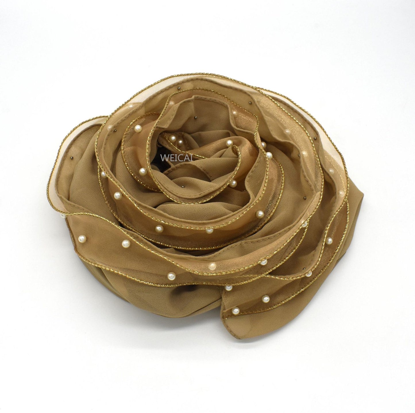 Pure colour pearl chiffon high shine fluttering sarong wrap head scarf scarf bubble scarf