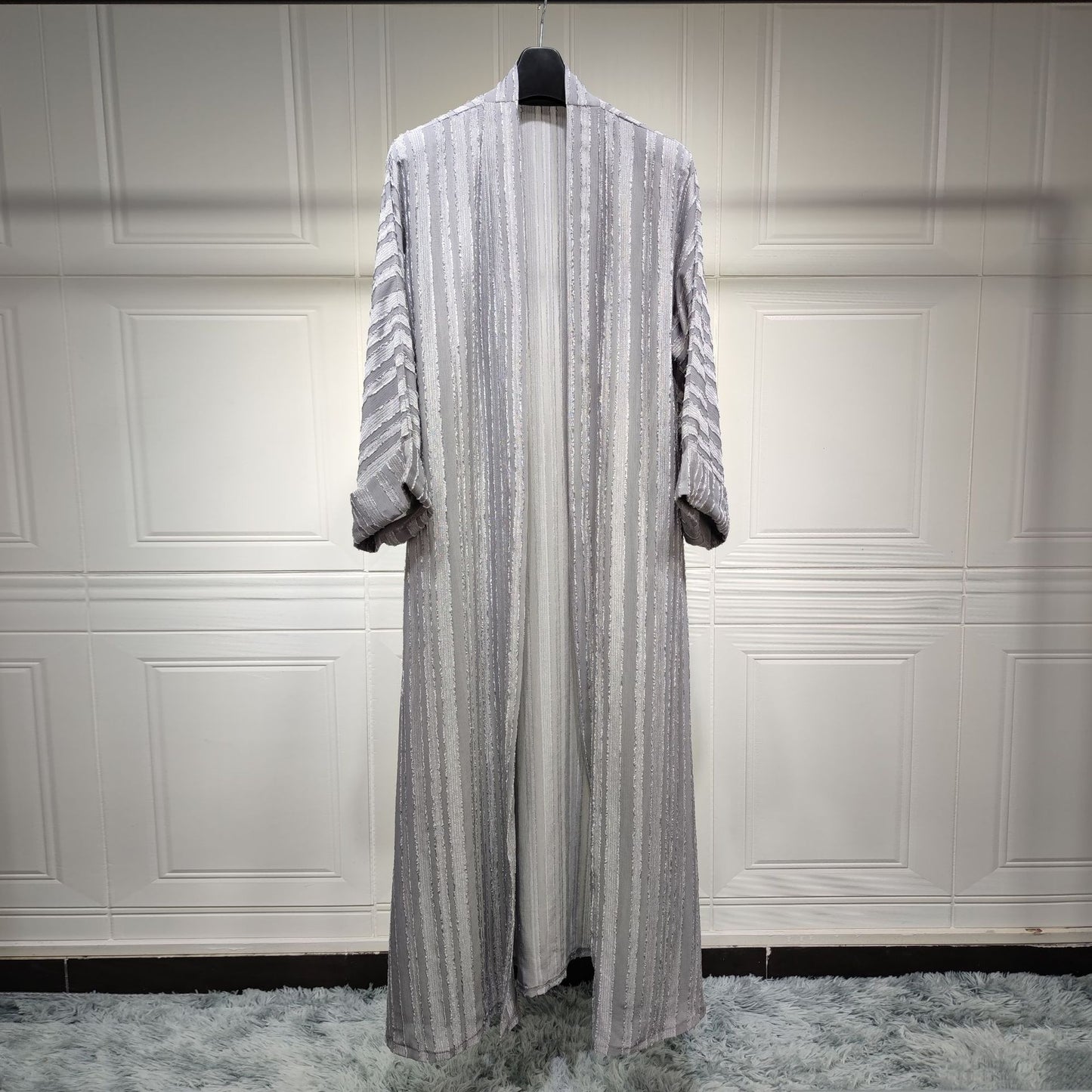 Solid color open abaya