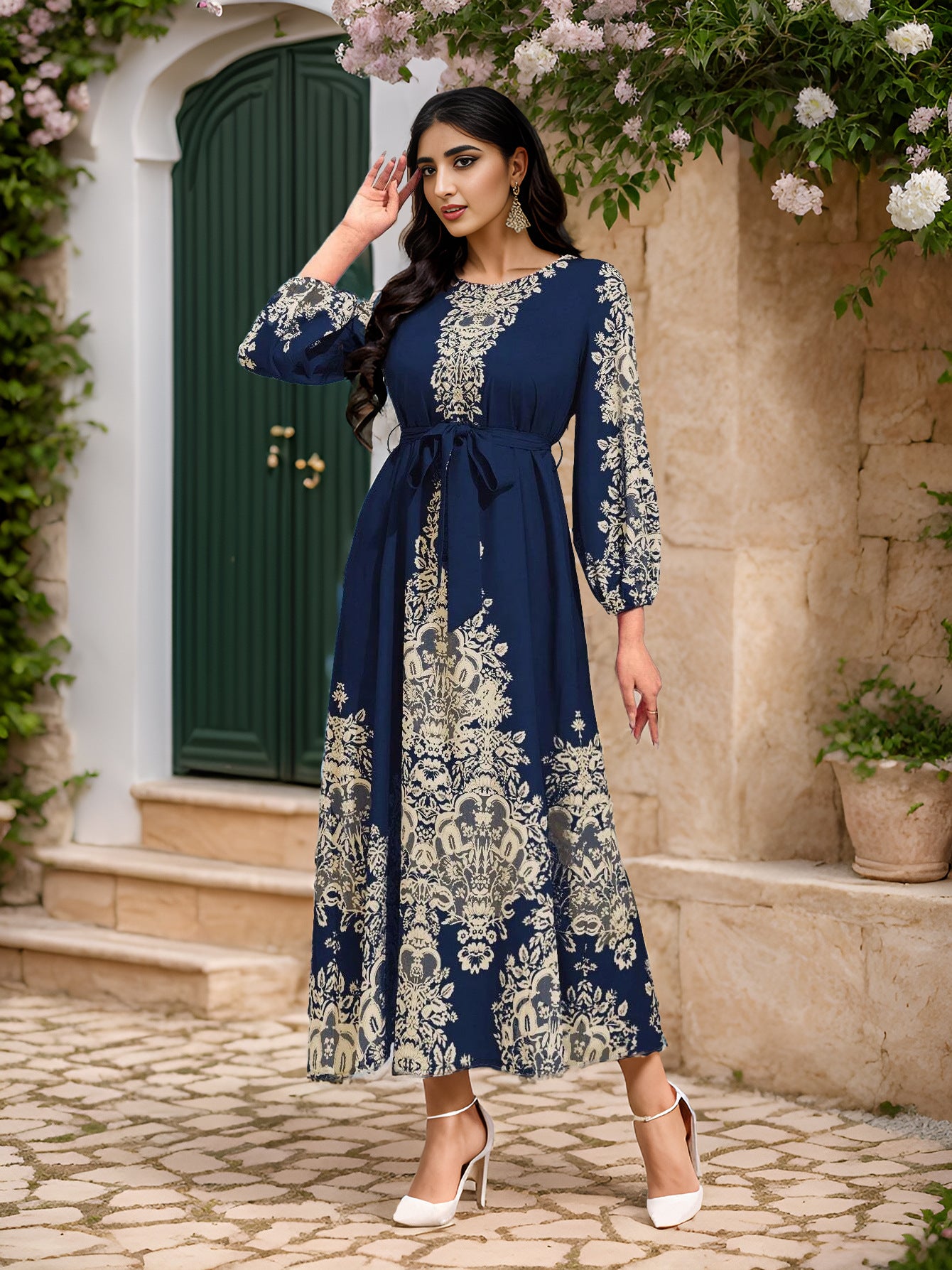 فستان مطبوع إسلامي HS0528