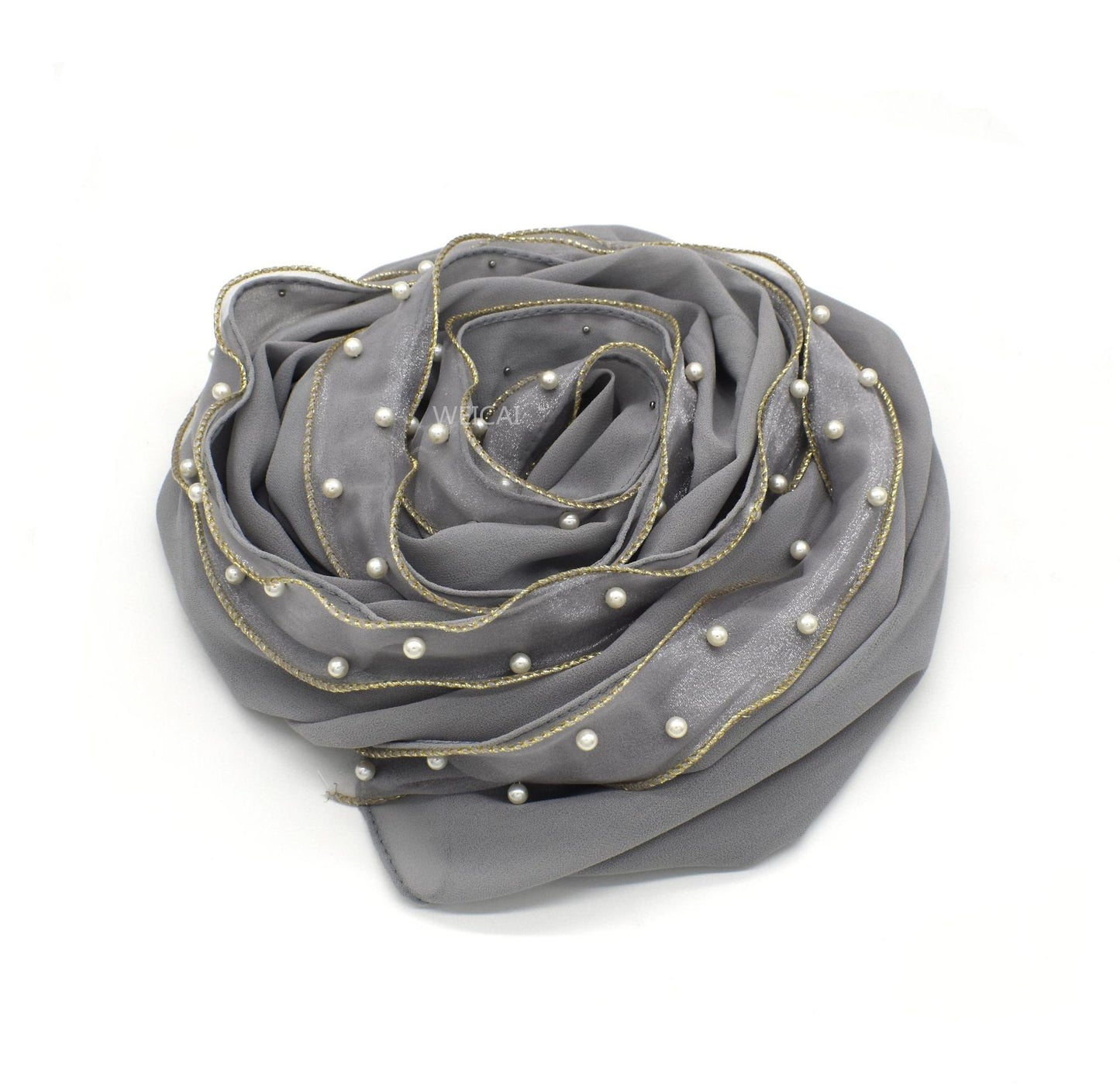 Pure colour pearl chiffon high shine fluttering sarong wrap head scarf scarf bubble scarf
