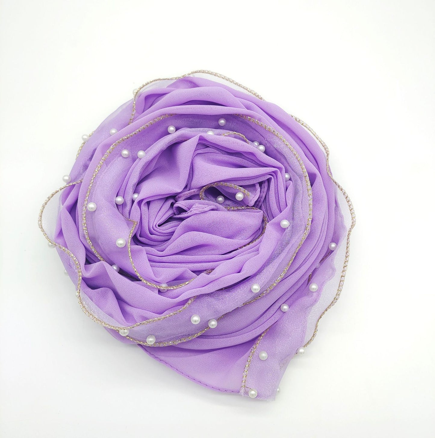 Pure colour pearl chiffon high shine fluttering sarong wrap head scarf scarf bubble scarf