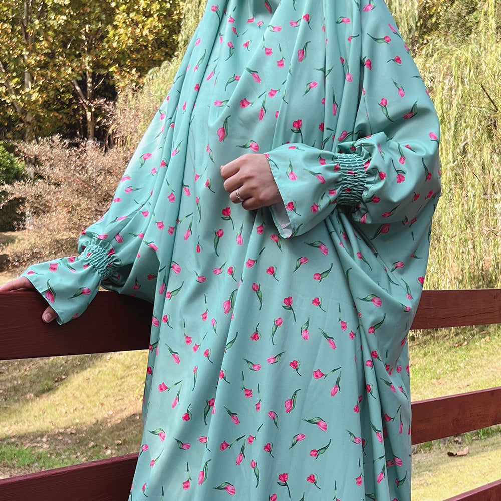 HS0405 2022 dubai turkey middle east print dress robe
