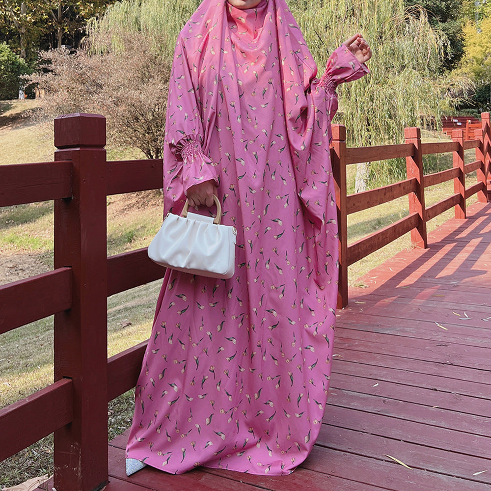 HS0405 2022 dubai turkey middle east print dress robe