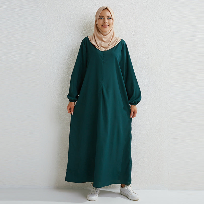 Robe longue d'été avec zip et poche