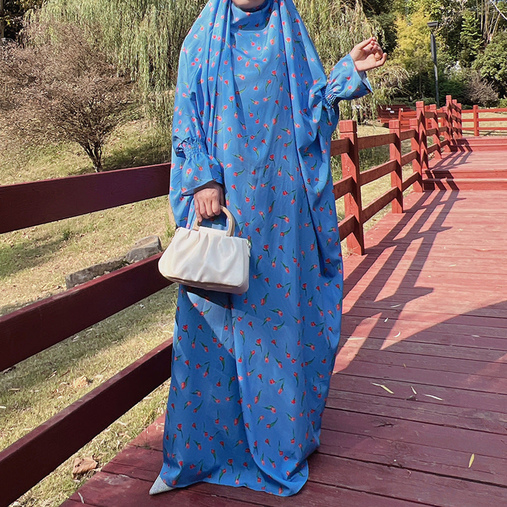 HS0405 2022 dubai turkey middle east print dress robe