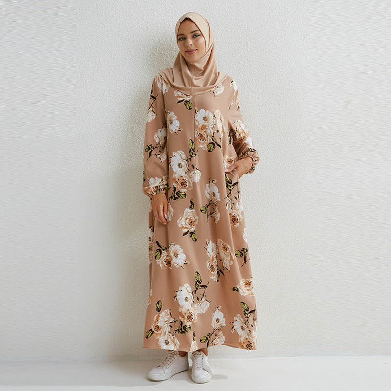 Robe longue d'été avec zip et poche