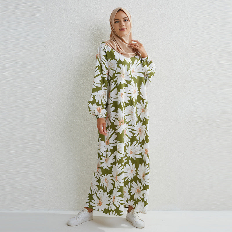 Robe longue d'été avec zip et poche