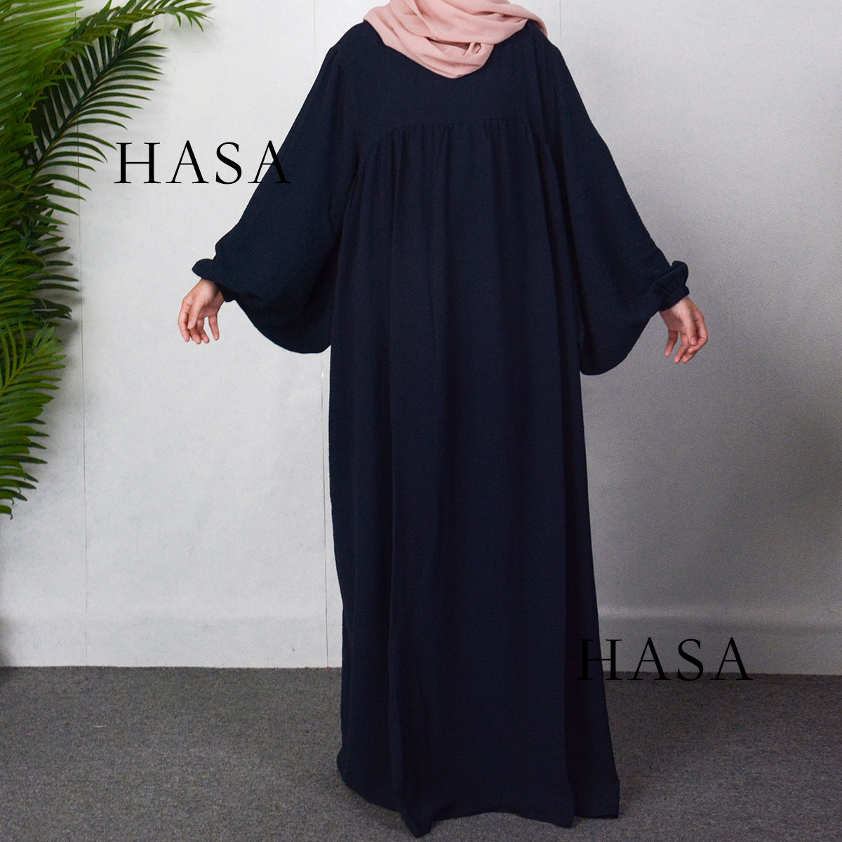 HS0429 Muslim OverSize Abaya with special Bubble sleeves for all body Shape