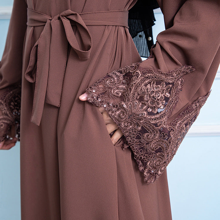 HS0303 Solid color collage embroidery women's dress