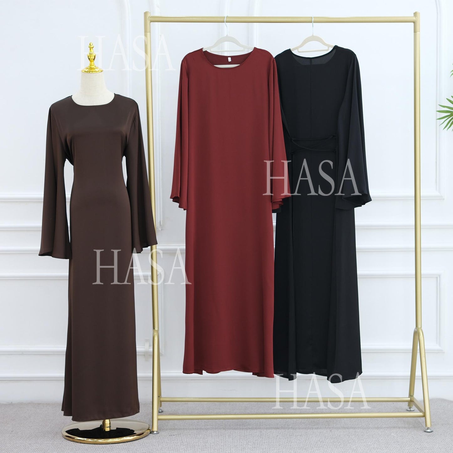 HS6491 Elegant Bell Sleeve Maxi Dress