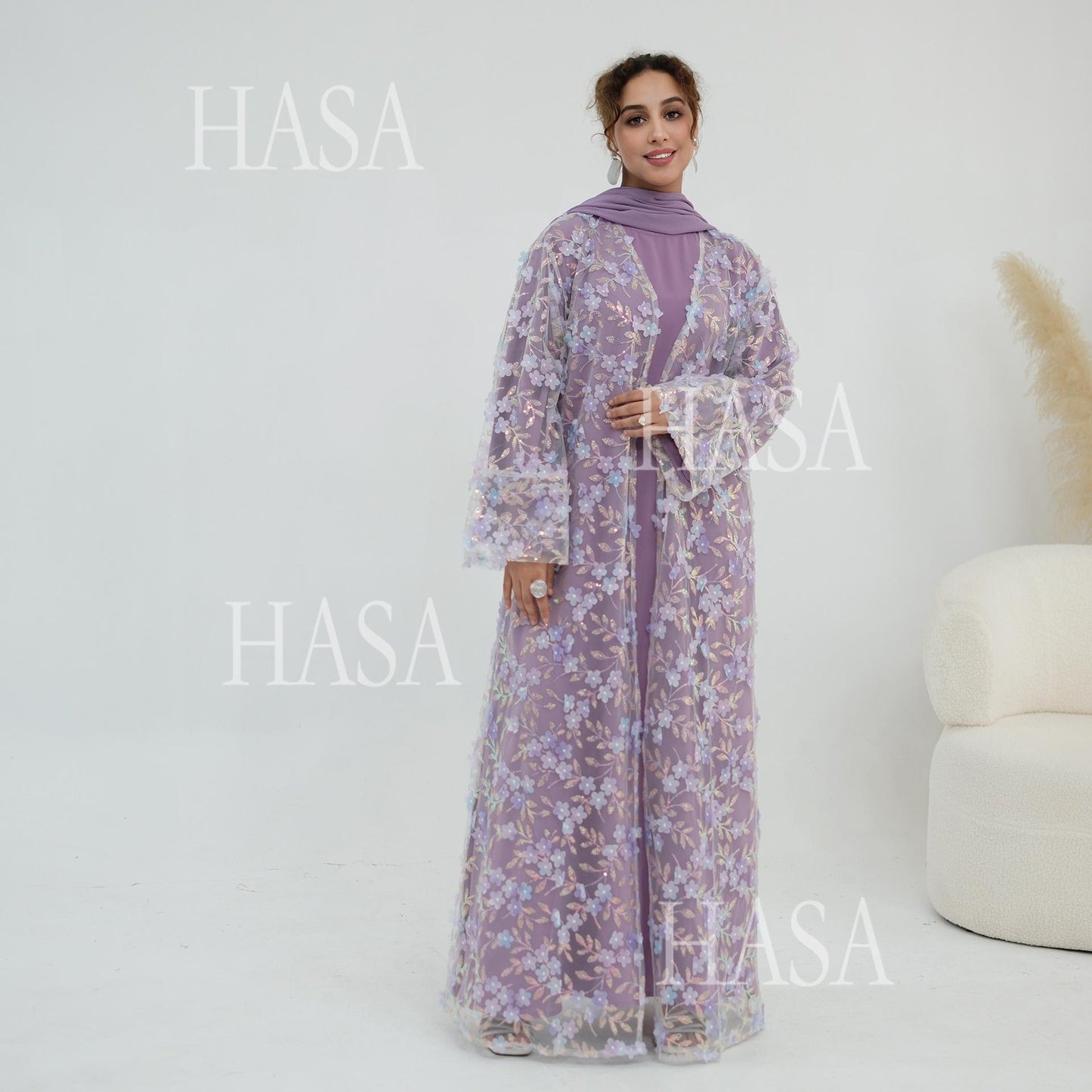 HASA HS6804 Premium Three Piece Abaya for Timeless Style